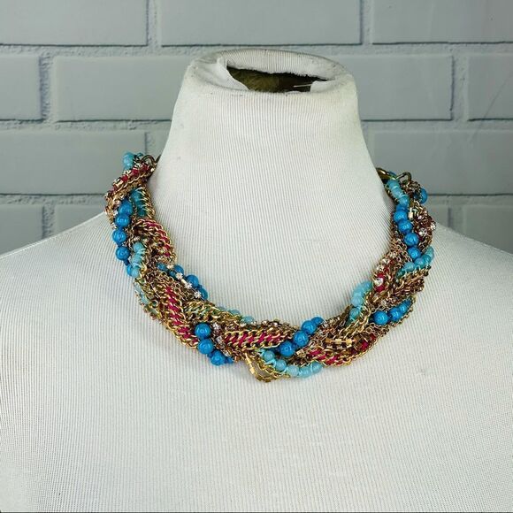 T&J Designs Pretty Blue Beaded Crystal Necklace - Picture 3 of 11